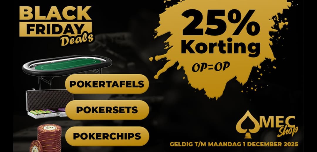 25% korting op bijna alles bij deze pokerwinkel