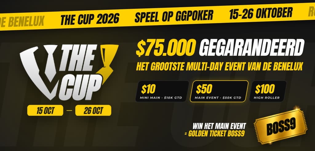 BOSS The Cup 2026: 75K gegarandeerd op GGPoker