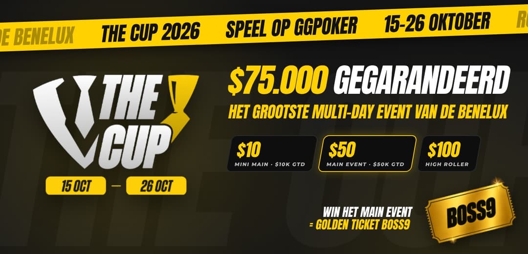 BOSS The Cup 2026: 75K gegarandeerd op GGPoker