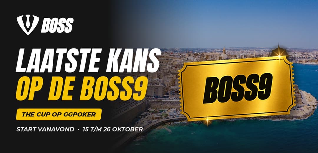 Laatste kans op de BOSS9: The Cup start vanavond op GGPoker