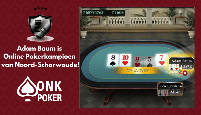 Adam Baum wint online pokerkampioenschap van Noord-Scharwoude!