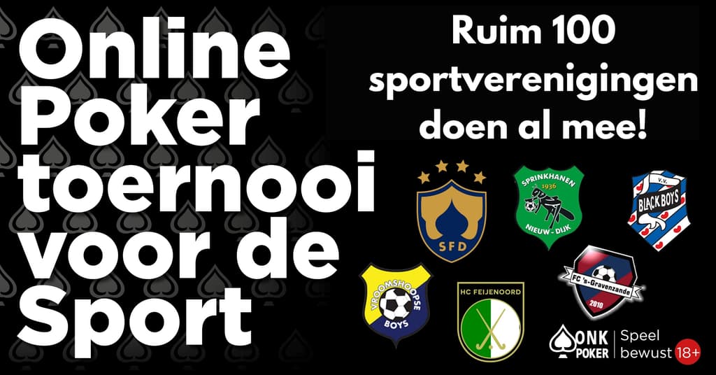 Ruim 100 sportverenigingen doen al mee aan het Online Pokertoernooi voor de Sport!