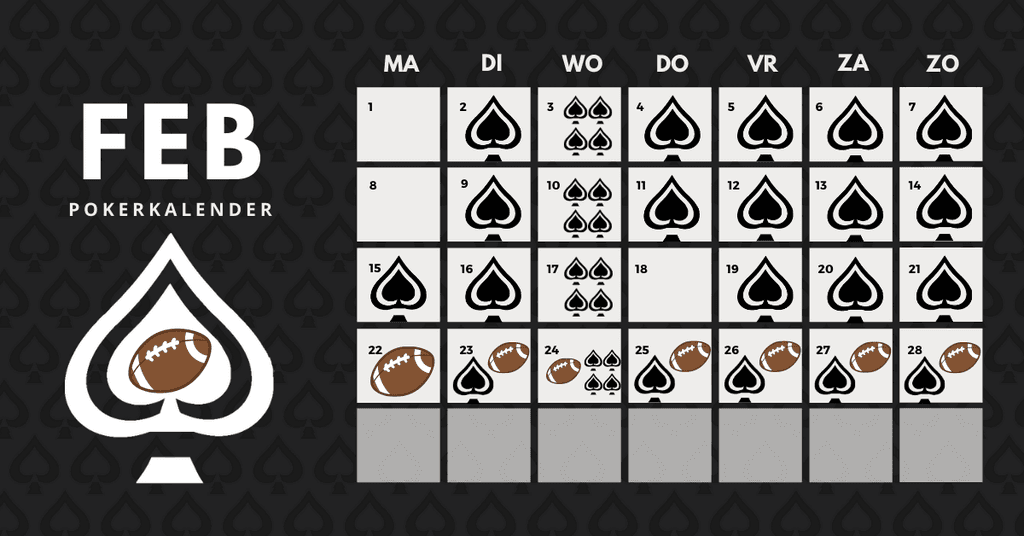 Bekijk alle pokertoernooien van het ONK Poker in februari!