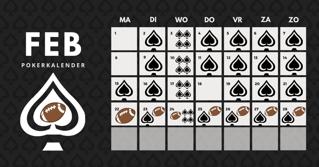 Bekijk alle pokertoernooien van het ONK Poker in februari!