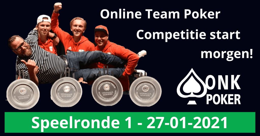 Morgen is de eerste speelronde Online Team Poker Competitie!