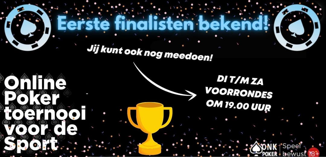De eerste 20 finalisten Online Pokertoernooi voor de Sport bekend!