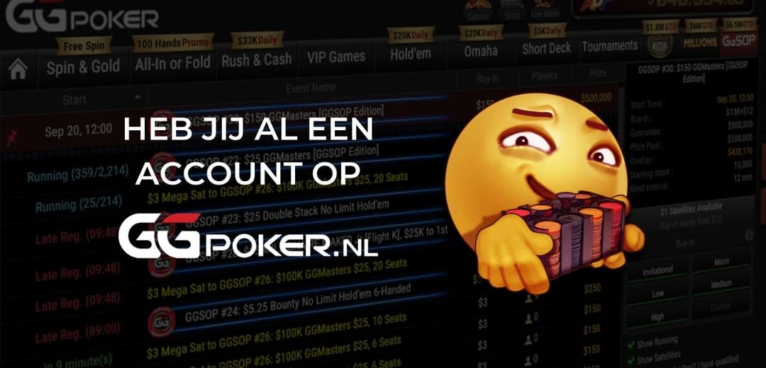 Heb jij al een account op GGPoker.nl?