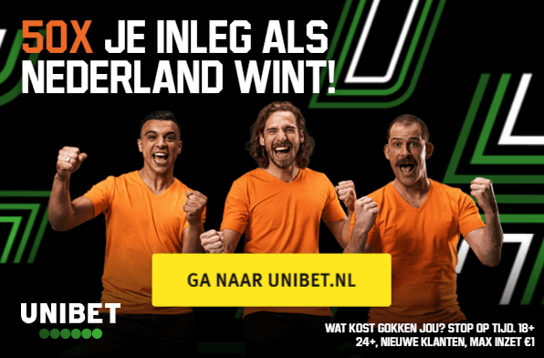 Win 50x je inzet op Nederland-Qatar bij Unibet 