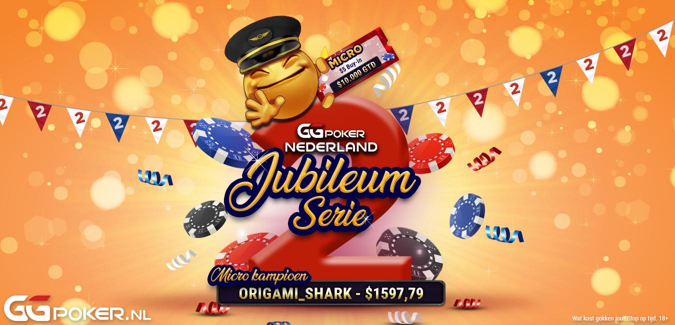 'ORIGAMI_SHARK' wint $5 Main Event jubileum Serie voor $1.597