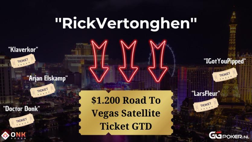 "RickVertonghen" wint $1.200 Road to Vegas ticket