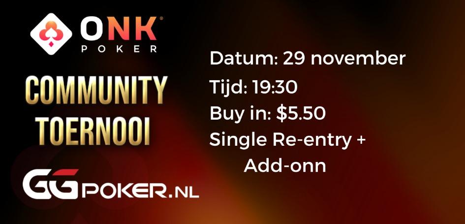 Speel het ONK Poker Community toernooi op GGPoker