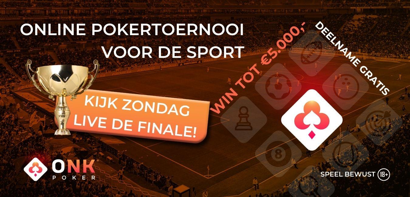 Zondag LIVE: Finale Online Pokertoernooi voor de Sport 2022