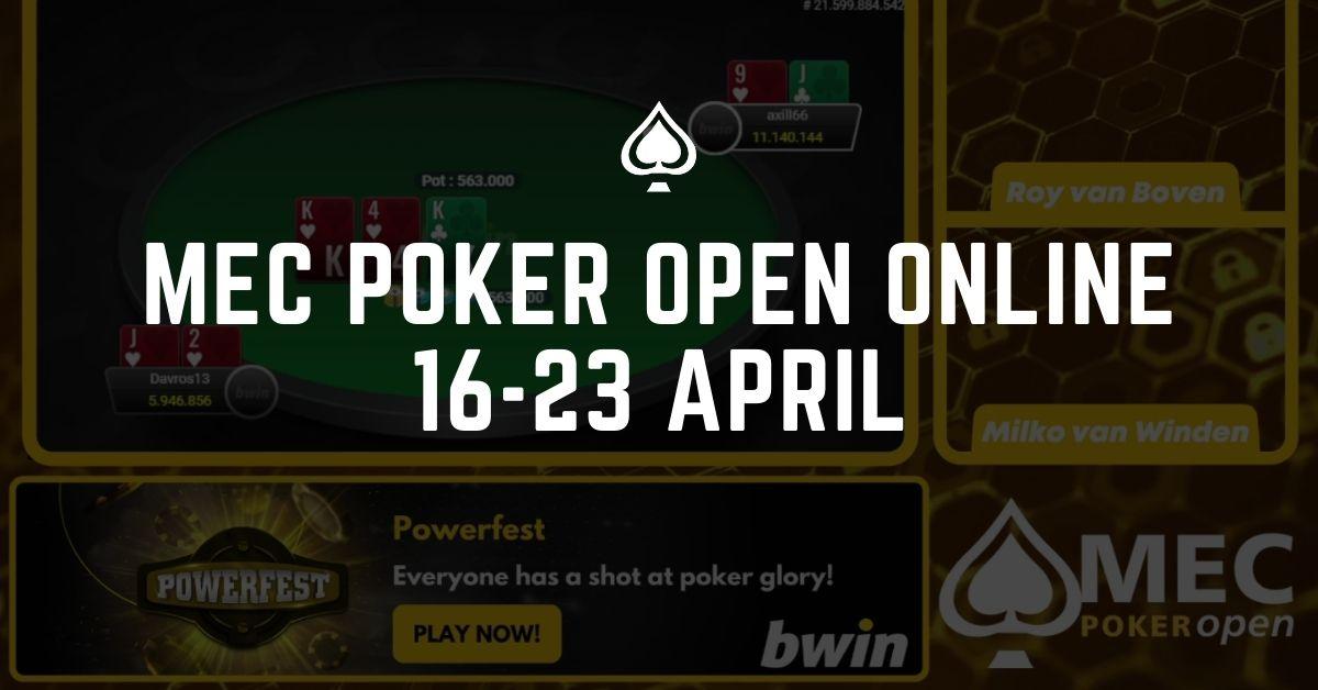 Vandaag begint de MEC Poker Open Online