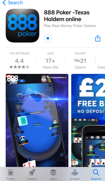 888 Poker download App Store