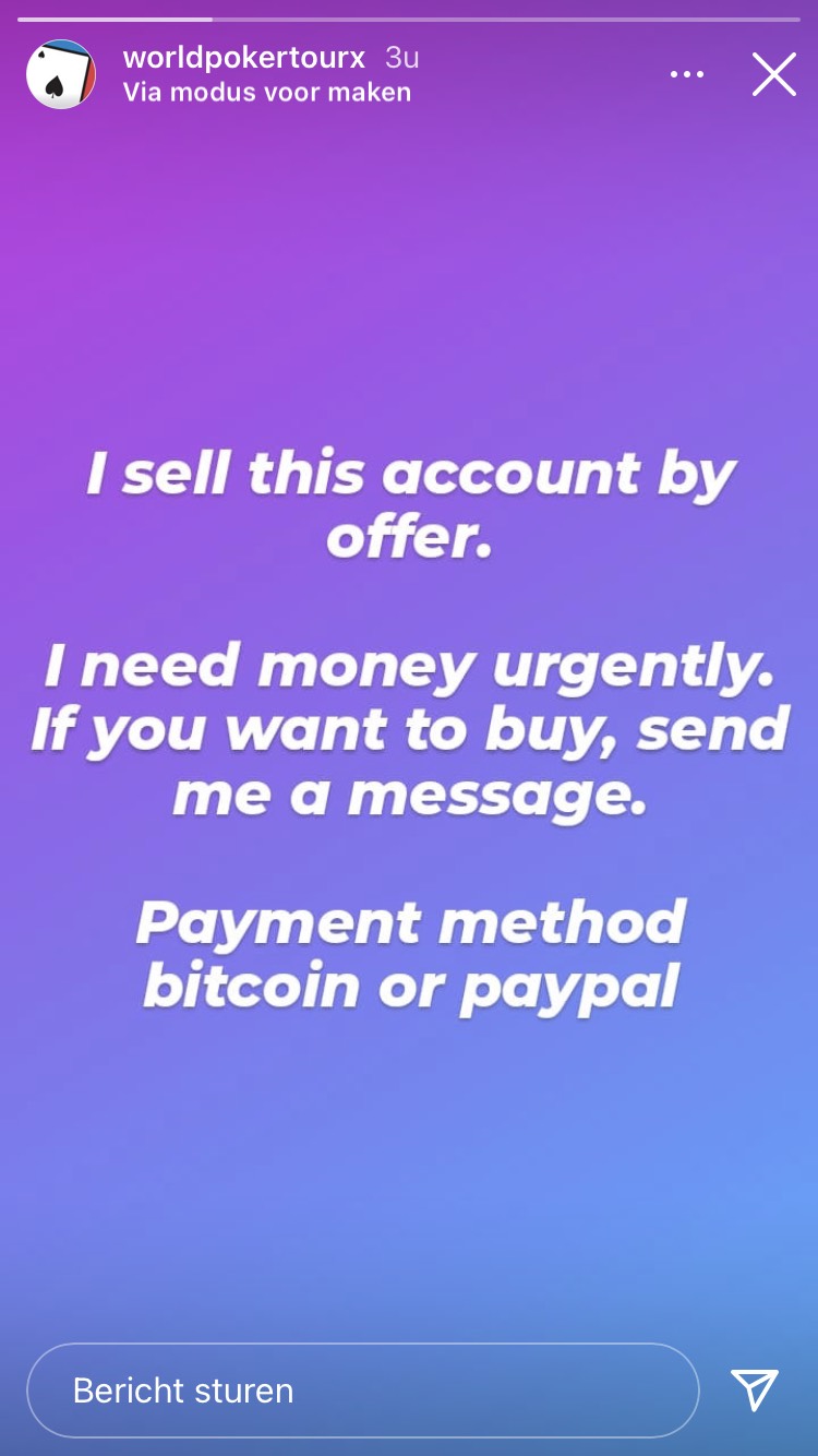 Instagram WPT verkoop