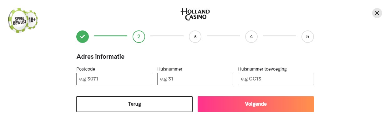 Holland Casino Online registratieproces 2
