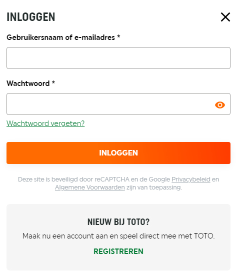 Inloggen TOTO