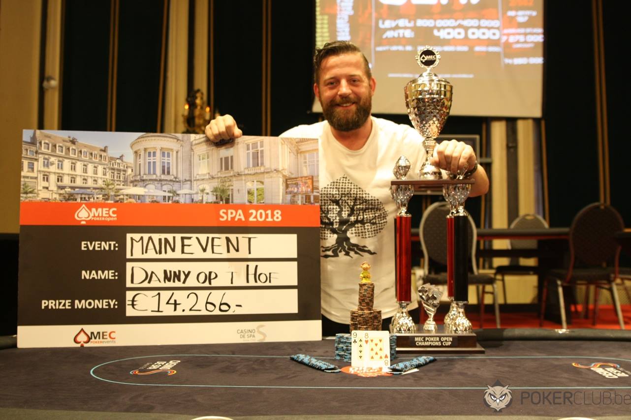 Danny op 't Hof wint de MEC Poker Open voor €14.266
