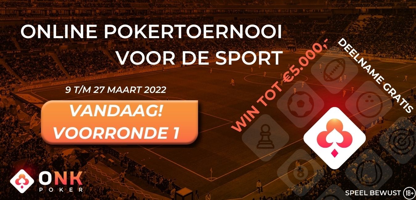 Vanavond start het Online Pokertoernooi voor de Sport!